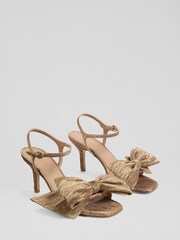 LK Bennett Metallic Roline Bow Sandals - Image 1 of 4