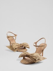 LK Bennett Metallic Roline Bow Sandals - Image 2 of 4