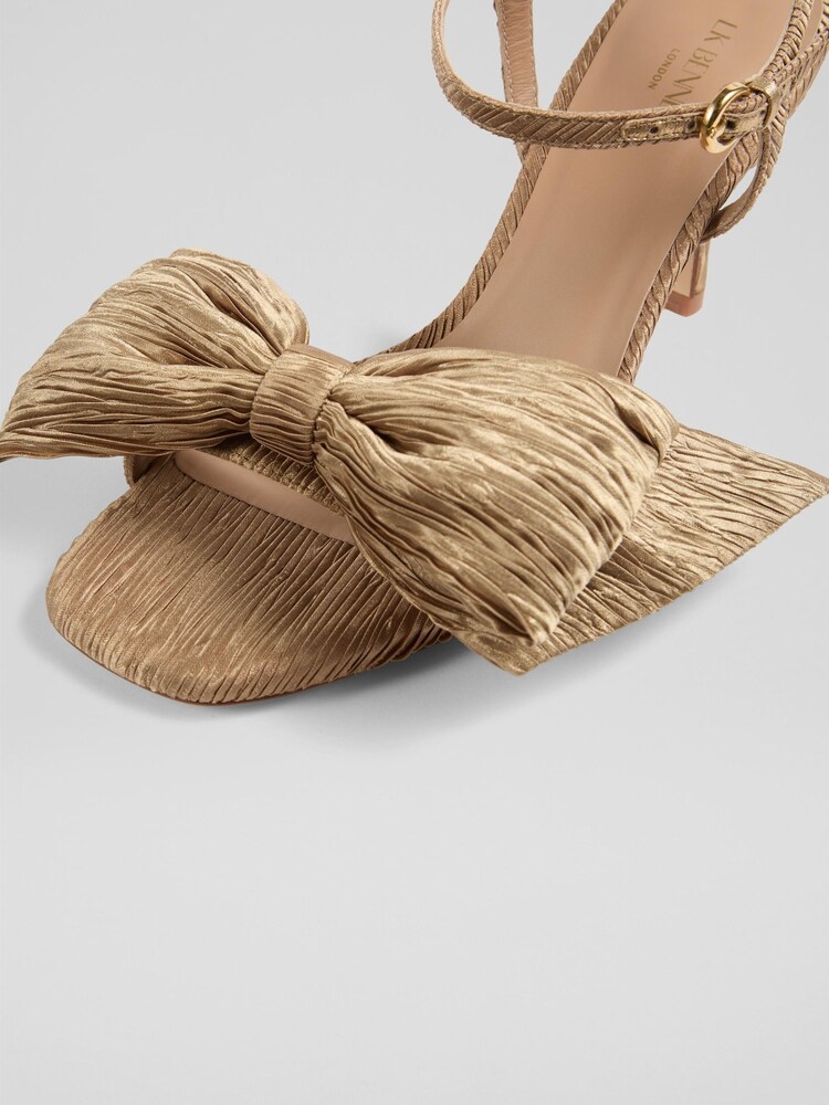 LK Bennett Metallic Roline Bow Sandals - Image 4 of 4