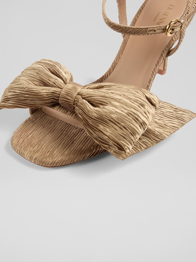 LK Bennett Metallic Roline Bow Sandals - Image 4 of 4 LK Bennett Metallic Roline Bow Sandals - Image 4 of 4