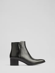 LK Bennett Black Cicilia Leather Ankle Boots - Image 1 of 4