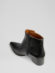 LK Bennett Black Cicilia Leather Ankle Boots - Image 3 of 4
