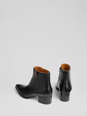 LK Bennett Black Cicilia Leather Ankle Boots - Image 4 of 4