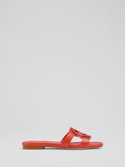 LK Bennett Orange Casper Leather Ballet Sandal - Image 1 of 3