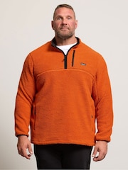 BadRhino Big & Tall Orange Sherpa Quarter Zip Fleece - Image 1 of 6