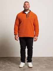 BadRhino Big & Tall Orange Sherpa Quarter Zip Fleece - Image 2 of 6