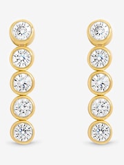 Jon Richard Gold 14K Plated and Crystal Cubic Zirconia Tennis Earrings Gift Box - Image 1 of 4