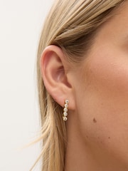 Jon Richard Gold 14K Plated and Crystal Cubic Zirconia Tennis Earrings Gift Box - Image 3 of 4