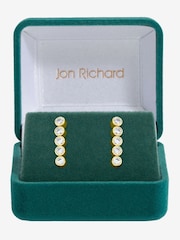 Jon Richard Gold 14K Plated and Crystal Cubic Zirconia Tennis Earrings Gift Box - Image 4 of 4