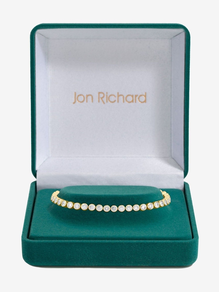 Jon Richard Gold 14K Plated and Crystal Cubic Zirconia Tennis Bracelet - Gift Box - Image 1 of 5 Jon Richard Gold 14K Plated and Crystal Cubic Zirconia Tennis Bracelet - Gift Box - Image 1 of 5