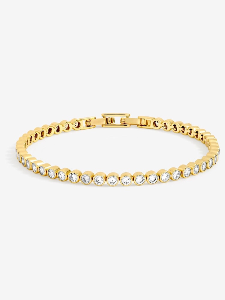 Jon Richard Gold 14K Plated and Crystal Cubic Zirconia Tennis Bracelet - Gift Box - Image 2 of 5 Jon Richard Gold 14K Plated and Crystal Cubic Zirconia Tennis Bracelet - Gift Box - Image 2 of 5