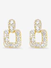Jon Richard Gold Plated and Pave Door Knocker Drop Earrings - Image 1 of 2