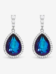 Jon Richard Silver Rhodium Plated and Bermunda Blue Pear Drop Earrings - Image 1 of 3
