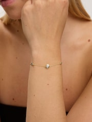 Jon Richard Gold 14K Plated and Cubic Zirconia Besel Station Bracelet - Image 2 of 2