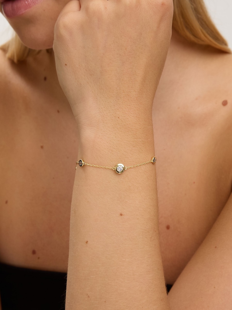 Jon Richard Gold 14K Plated and Cubic Zirconia Besel Station Bracelet - Image 2 of 2 Jon Richard Gold 14K Plated and Cubic Zirconia Besel Station Bracelet - Image 2 of 2