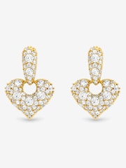 Jon Richard Gold Plated and Pave Heart Door Knocker Earrings - Image 1 of 2