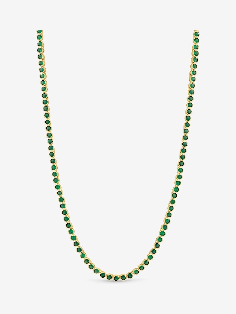 Jon Richard Gold 14K Plated and Emerald Cubic Zirconia Tennis Necklace - Gift Box - Image 2 of 3 Jon Richard Gold 14K Plated and Emerald Cubic Zirconia Tennis Necklace - Gift Box - Image 2 of 3