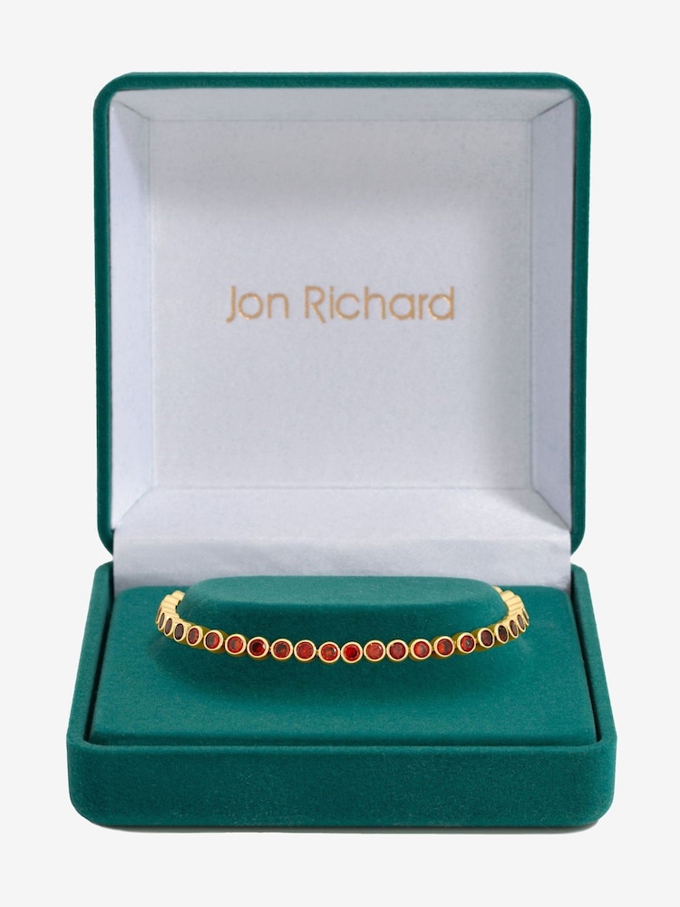 Jon Richard Gold 14K Plated and Red Cubic Zirconia Tennis Bracelet - Gift Box - Image 1 of 5