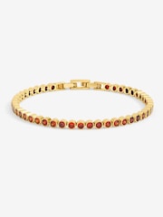 Jon Richard Gold 14K Plated and Red Cubic Zirconia Tennis Bracelet - Gift Box - Image 3 of 5