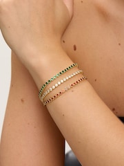 Jon Richard Gold 14K Plated and Red Cubic Zirconia Tennis Bracelet - Gift Box - Image 4 of 5