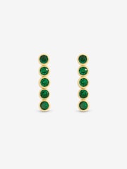 Jon Richard Gold 14K Plated and Emerald Cubic Zirconia Tennis Earrings Gift Box - Image 1 of 5