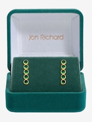 Jon Richard Gold 14K Plated and Emerald Cubic Zirconia Tennis Earrings Gift Box - Image 3 of 5