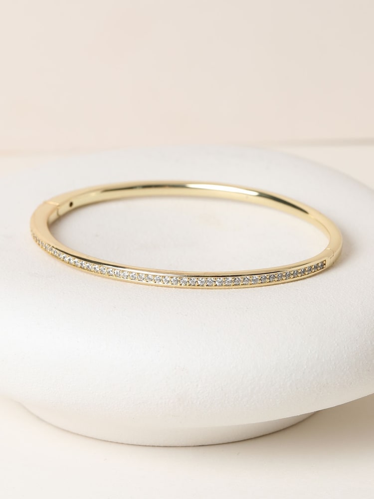 Jon Richard 14K Gold Pave Bangle - Image 1 of 4