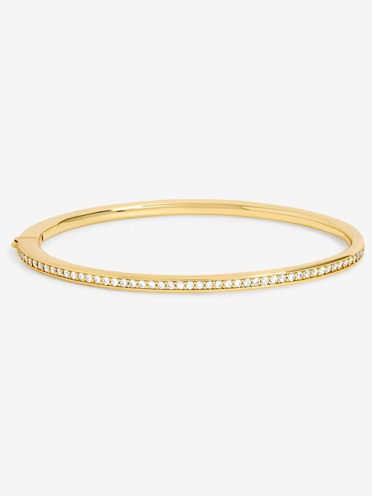 Jon Richard 14K Gold Pave Bangle - Image 4 of 4