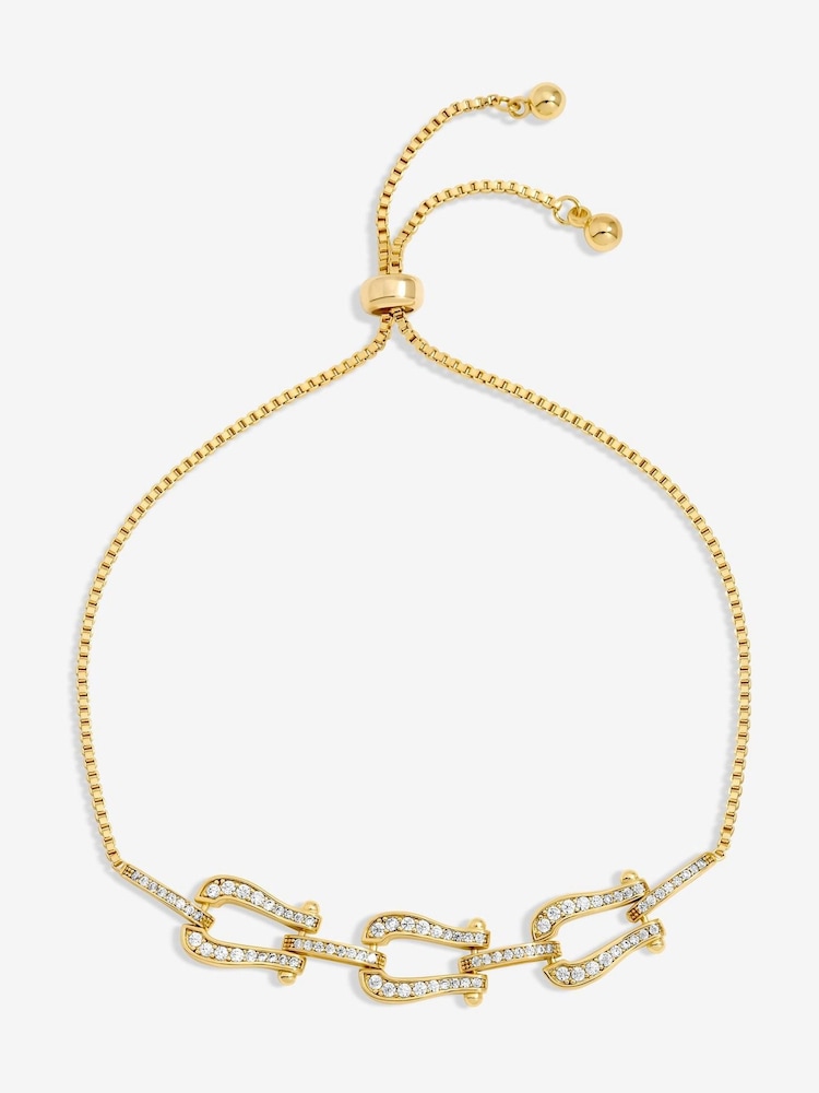 Jon Richard Gold 14K Plated and Pave Link Toggle Bracelet - Image 1 of 1