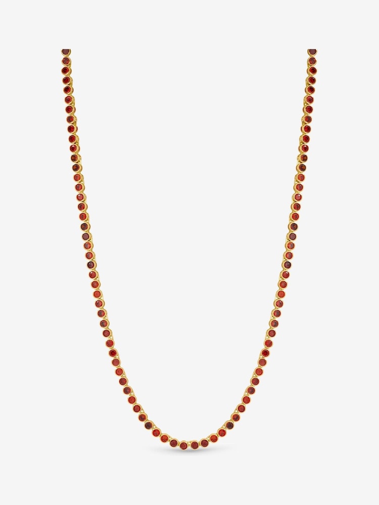 Jon Richard Gold 14K Plated and Red Cubic Zirconia Tennis Necklace - Gift Box - Image 2 of 4 Jon Richard Gold 14K Plated and Red Cubic Zirconia Tennis Necklace - Gift Box - Image 2 of 4