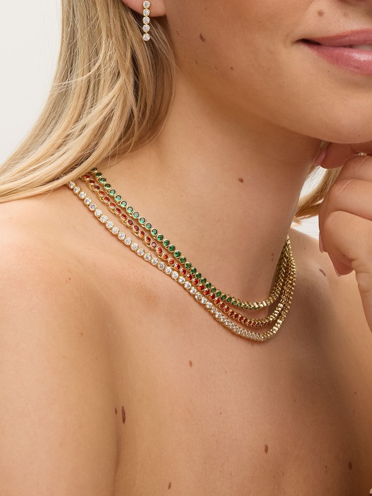 Jon Richard Gold 14K Plated and Red Cubic Zirconia Tennis Necklace - Gift Box - Image 4 of 4 Jon Richard Gold 14K Plated and Red Cubic Zirconia Tennis Necklace - Gift Box - Image 4 of 4