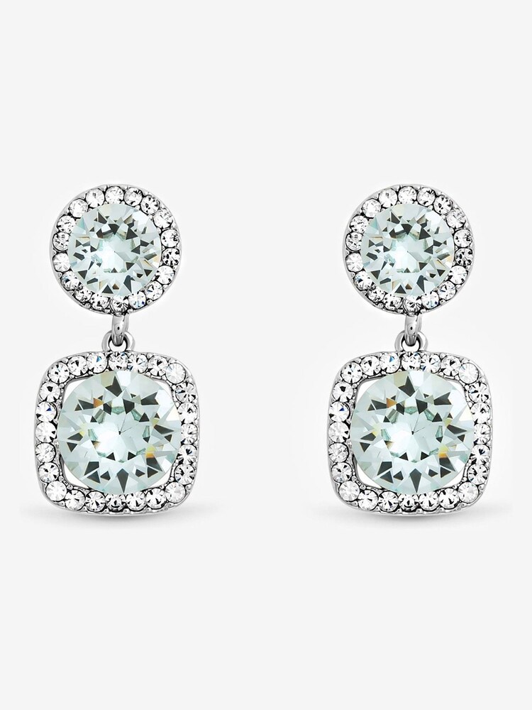 Jon Richard Silver Plated Aqua Stone Drop Earrings - Image 1 of 1