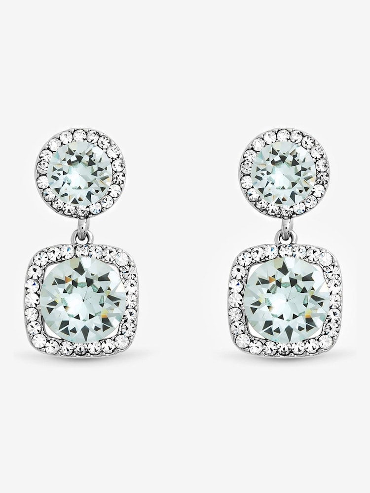 Jon Richard Silver Plated Aqua Stone Drop Earrings - Image 1 of 1 Jon Richard Silver Plated Aqua Stone Drop Earrings - Image 1 of 1