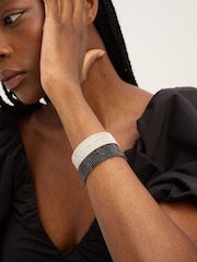 Jon Richard Plated Crystal Stone Multirow Cuff Bracelet - Imaginea 2 din 2