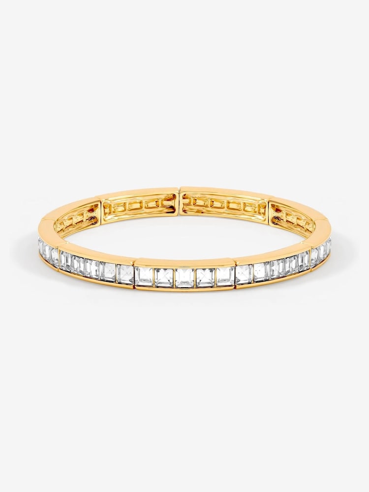 Jon Richard Gold Plated and Cubic Zirconia Stretch Bracelet - Image 1 of 3