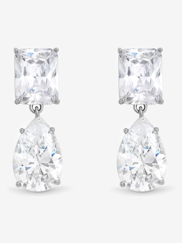 Jon Richard Silver Rhodium Plated Mixed Stone Drop Earrings - Image 1 of 2 Jon Richard Silver Rhodium Plated Mixed Stone Drop Earrings - Image 1 of 2