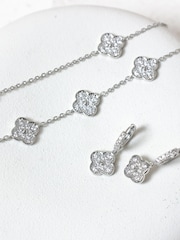 Jon Richard Silver Rhodium Plated and Pave Clover Bracelet - Image 2 of 3