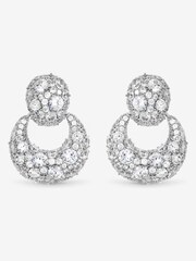 Jon Richard Silver Rhodium Plated and Cubic Zirconia Door Knocker Earrings Gift Box - Image 2 of 3