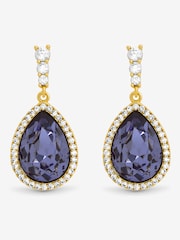 Jon Richard Gold Plated and Tanzanite Pear Drop Earrings - Image 1 of 3