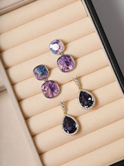 Jon Richard Gold Plated and Tanzanite Pear Drop Earrings - Image 2 of 3