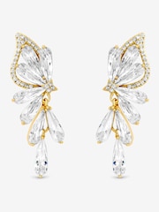 Jon Richard Gold Plated Crystal Floral Droplet Earrings - Image 1 of 3