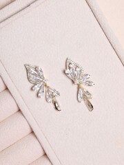 Jon Richard Gold Plated Crystal Floral Droplet Earrings - Image 3 of 3