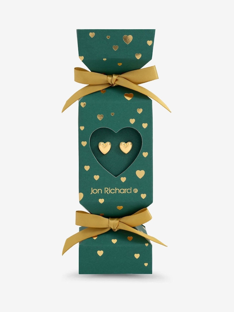Jon Richard Gold 18K Gold Plated Heart Earrings - Gift Cracker - Image 2 of 2