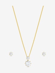 Jon Richard Gold Plated and Cubic Zirconia Round Drop Box Set Gift Box - Image 2 of 2