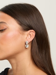 Jon Richard Silver Rhodium Plated Crystal Statement Stone Drop Earrings - Image 2 of 2