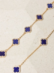 Jon Richard Gold Plated Lapis Clover Bracelet - Image 3 of 4