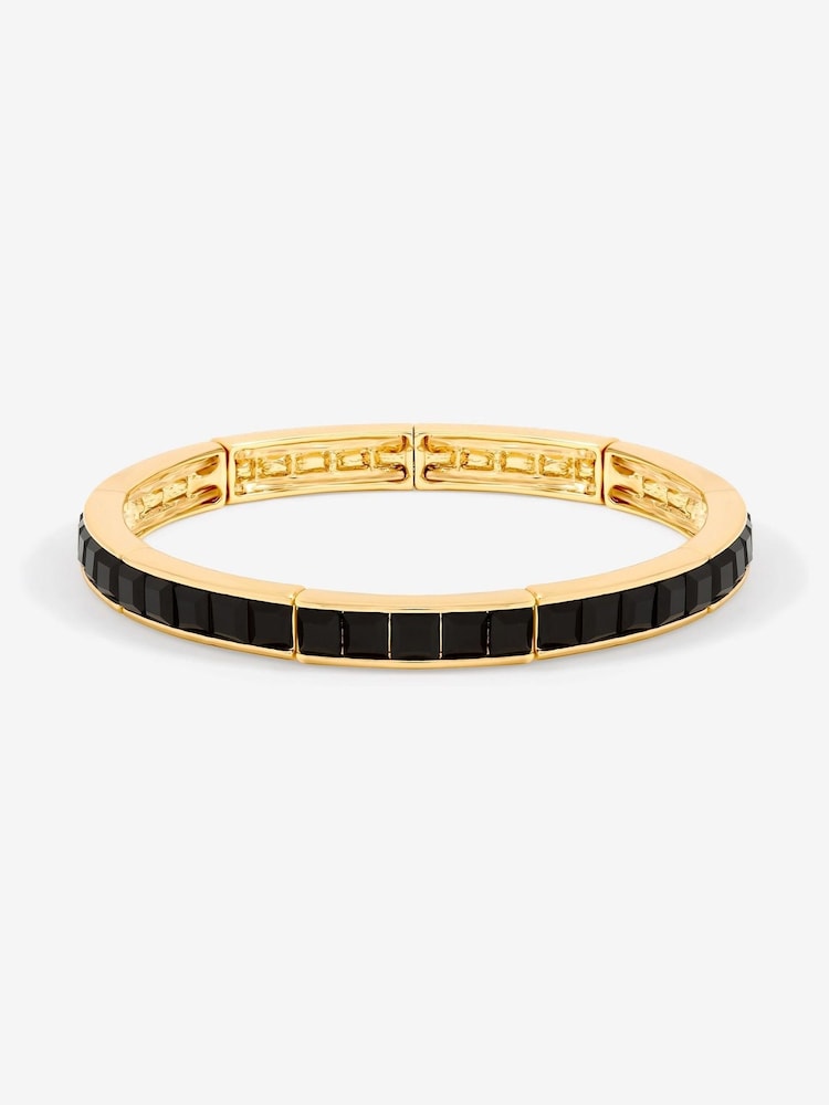 Jon Richard Gold Plated and Cubic Zirconia Jet Stretch Bracelet - Image 1 of 3 Jon Richard Gold Plated and Cubic Zirconia Jet Stretch Bracelet - Image 1 of 3