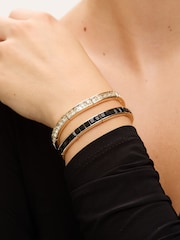 Jon Richard Gold Plated and Cubic Zirconia Jet Stretch Bracelet - Image 2 of 3