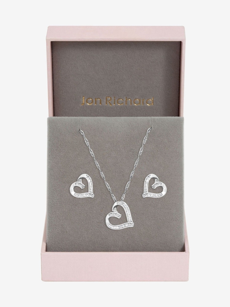 Jon Richard Silver Rhodium Plated and Pave Twist Heart Gift Box Set - Image 2 of 2