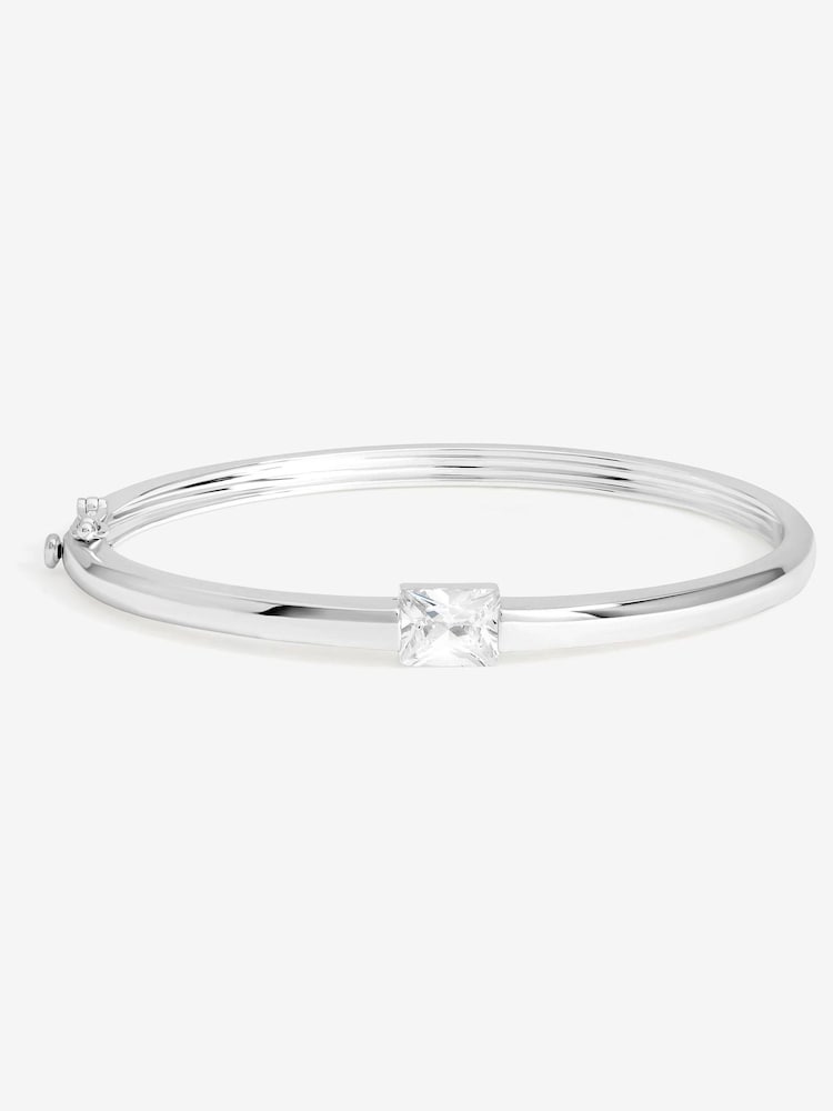 Jon Richard Silver Plated and Cubic Zirconia Stone Bangle - Image 1 of 4 Jon Richard Silver Plated and Cubic Zirconia Stone Bangle - Image 1 of 4